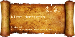 Kirst Henrietta névjegykártya